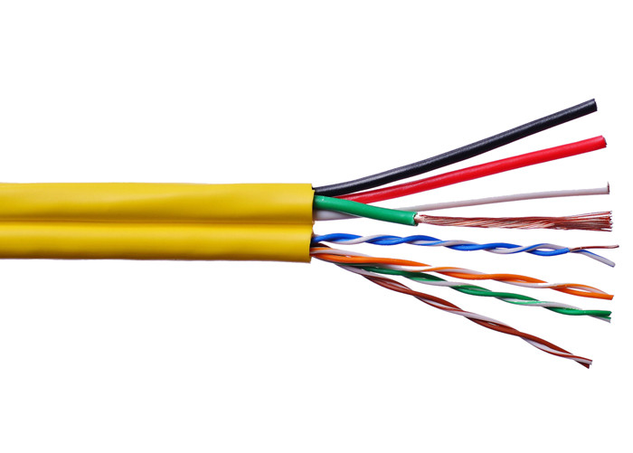UTP CAT5E+4C Siamese Coaxial Cable , Siamese Cable For Cctv PE Insulation