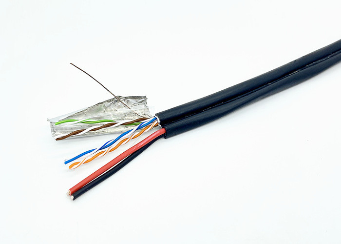 FTP CAT5E+2C Power Siamese Camera Cable 4P Twisted 8 Figure Outdoor UV PE Video Wire