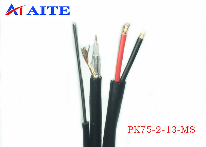 Outdoor UV PE Jacket Siamese Coax Cable PK-75-2-13 2x24x0.2mm CCA Power Wire